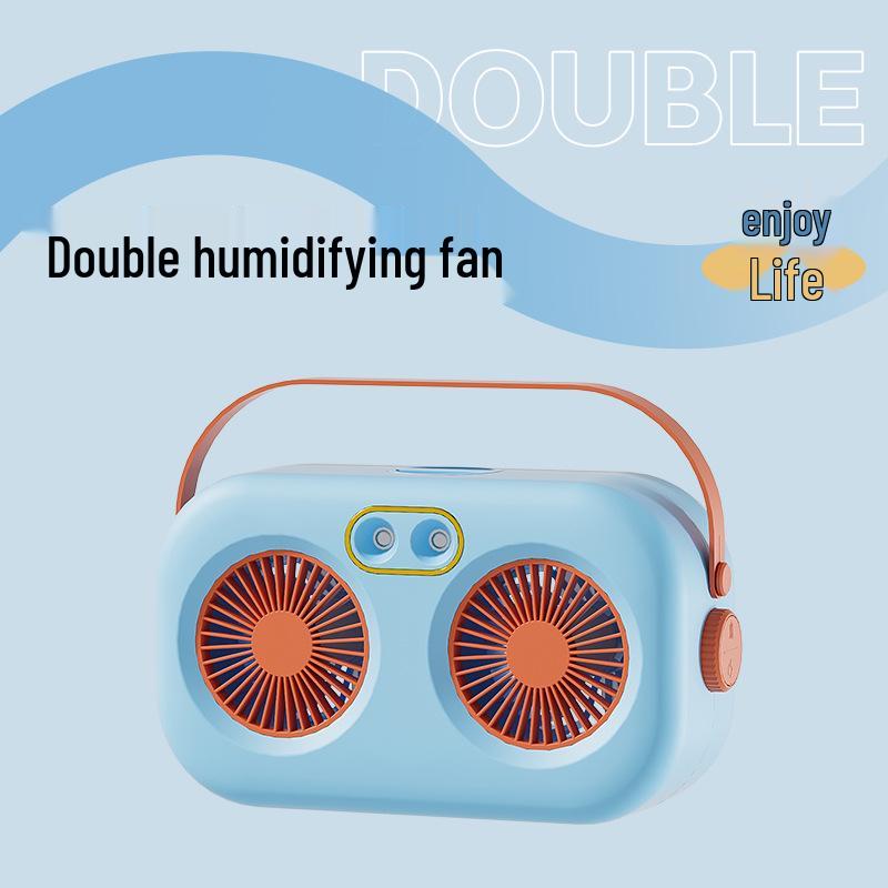 Mini Cartoon Desktop Air Cooler: USB-Powered Refrigeration & Humidifying Spray Fan