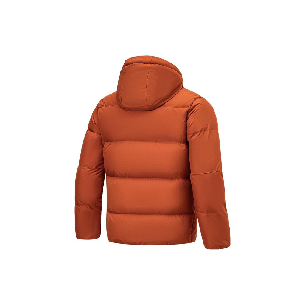 Li-Ning Solid Color Hooded Water-Resistant Short Down Jacket Men Outerwear Tea-Red AYMT061-5