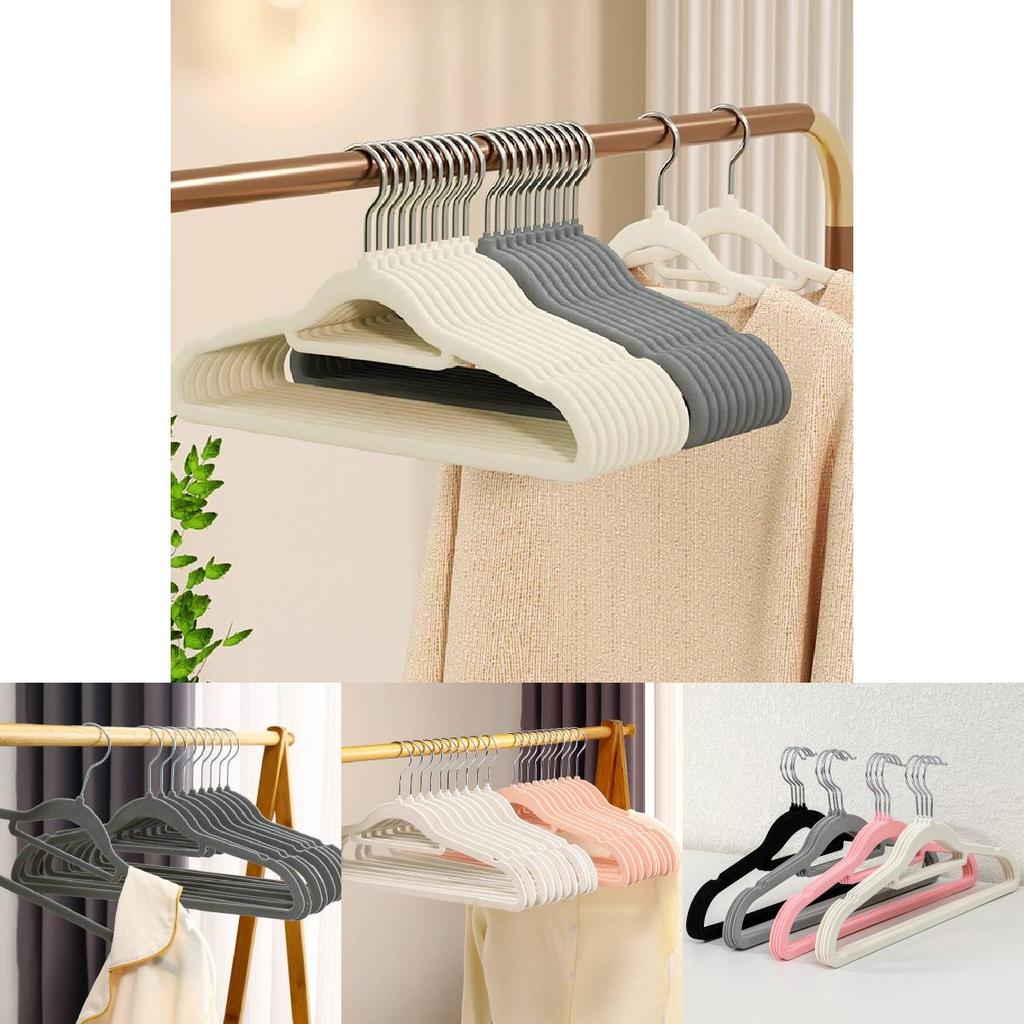 Premium Velvet Hangers Set Of Ten With Thick Non-slip Design For Clothes Drying And Storage