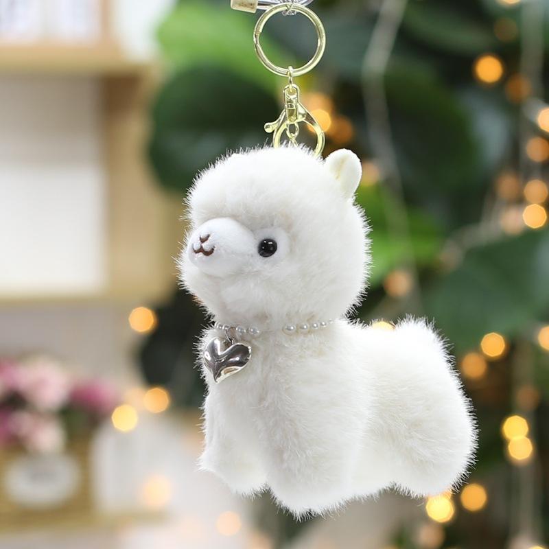 European Mink Alpaca Bow Tie Alpaca Rainbow Alpaca Plush Toy Bag Keychain Pendant