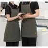 Kitchen Apron with Pockets, Work Clothes, Chin Cleaning Apron, Restaurant Waiter Work Clothes