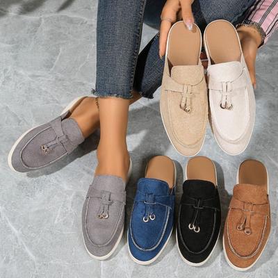 Scarpe Mules Donna Nuove di Primavera a Punta Chiusa Slingback Casual Slip-on da Esterno Scarpe Pigre