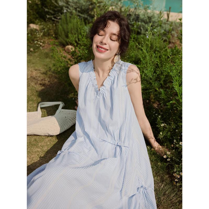 ELLE French Lace Pleated Sleeveless Dress