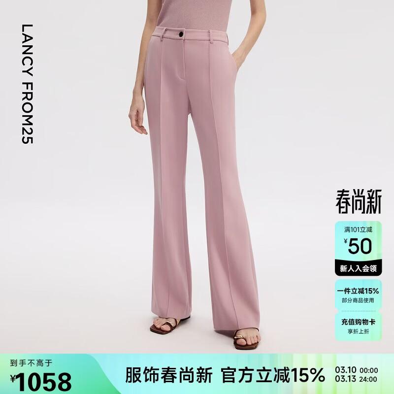LANCY Women s High-Waist Triacetate Flare Pants 2XL