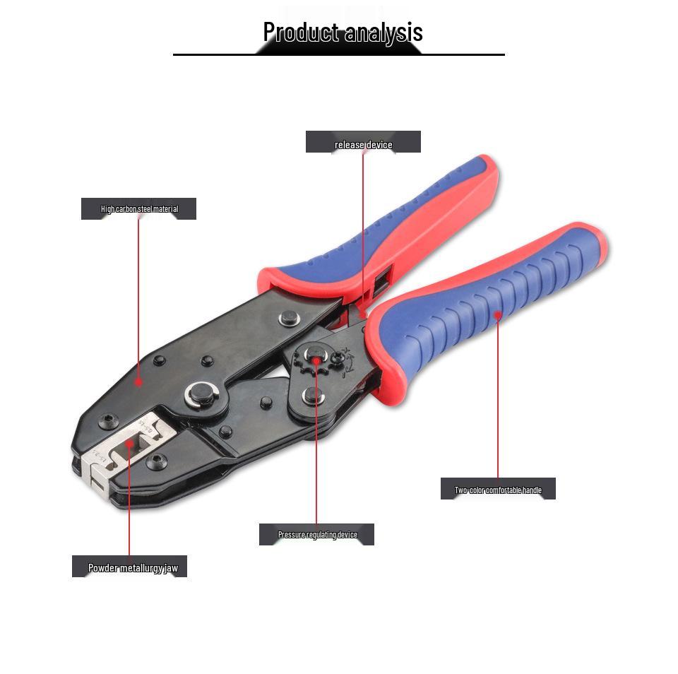4.8/6.3 Flag-Type Insulated Spade & Bare Wire Crimping Pliers YF-056FL