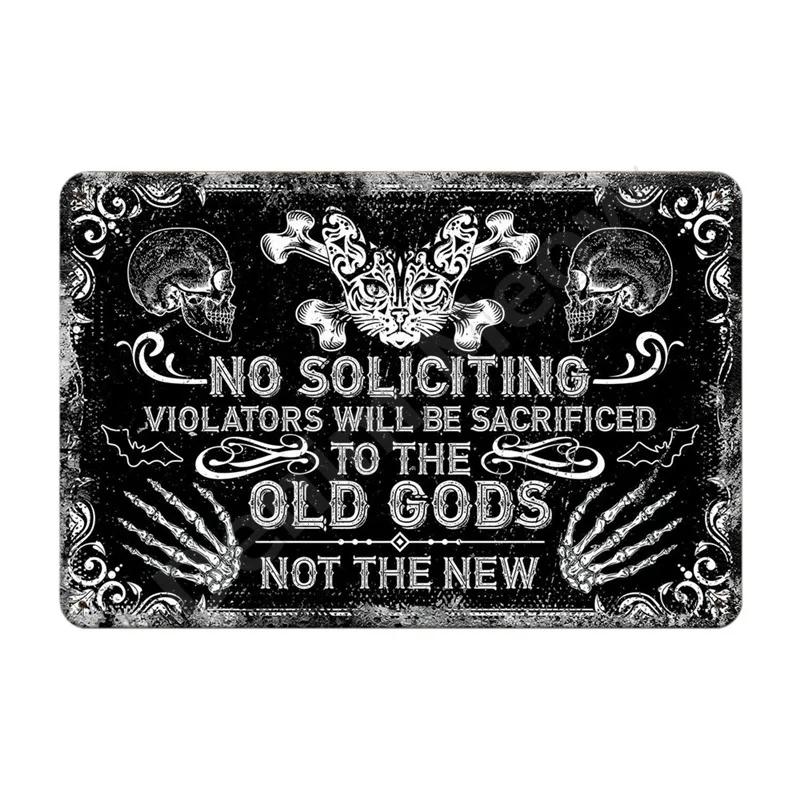No Soliciting Funny Metal Sign for House Office Shop Decor Please Do Not Knock Or Ring Doorbell Warning Sign Halloween Decor