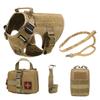 Outdoor tactical five-piece training dog strap leash dog suit adjustable water cup cover fanny pack storage bag