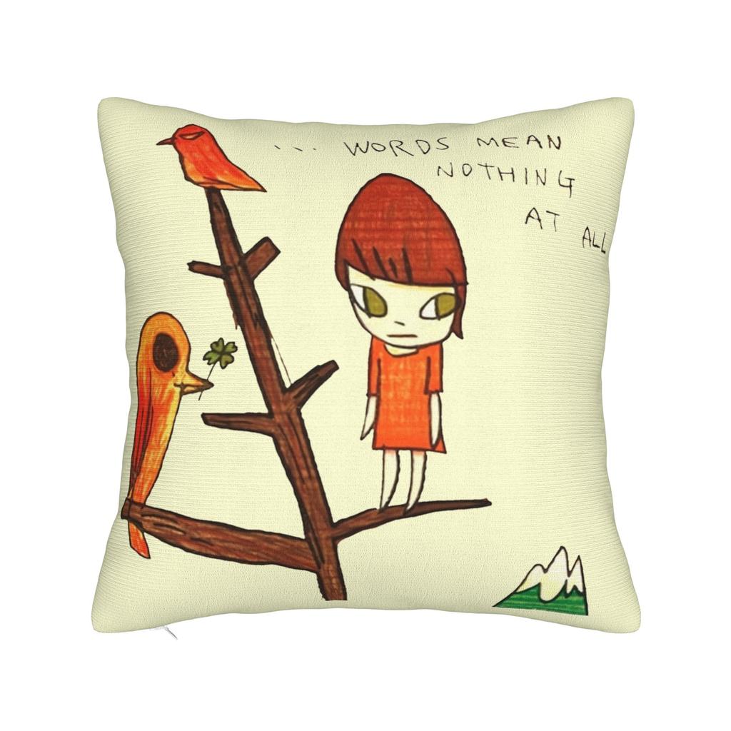 Art Yoshitomo Nara Printed Pillowcase Cushion Cover Throw Pillow Cover Warm Bed Decoration Square Multiple Sizes