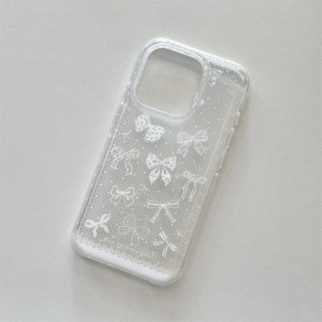 Double Layer Lace Bow Anti-Drop Case for iPhone 14/13 and Apple 17/16/15 Pro Max