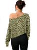 2026 Leopard Print Off-shoulder Cropped Long-Sleeve Top for Women