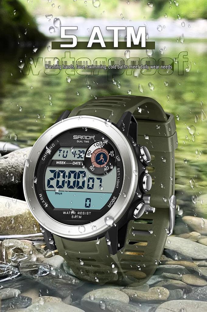 Reloj Deportivo Impermeable Unisex Sanda con Podómetro, 2 Alarmas y Rastreador de Calorías