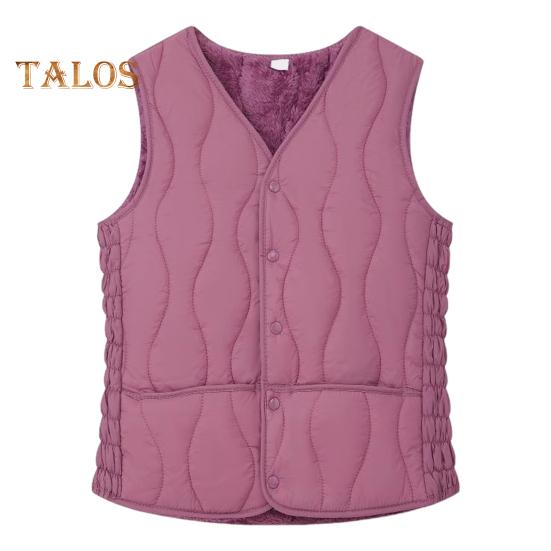 

Женский теплый жилет с подкладкой, легкий жилет без рукавов, облегающий жилет, ветрозащитный однобортный однотонный жилет для повседневной носки осенью и зимой 2XL