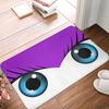 Cute Girl Eyes Print Welcome Door Mat Funny Non Slip Indoor Front Entrance Floor Mat Soft Flannel Rug for Bathroom Kitchen Porch
