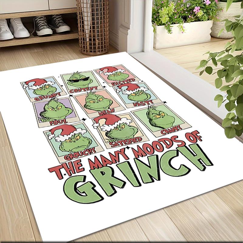 Grinch'S Many Expressions Carpet Rug Soft Washable Antislip Home Living Room Sofa Mats Personalized Christmas Rug