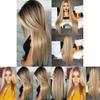 Magnifique perruque longue et lisse Ombré Blond pour femmes Parfaite pour les fêtes costumées et le Cosplay