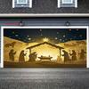 Christmas Nativity 2D Backdrop, Holy Night Jesus Birth Silhouette Photography Background