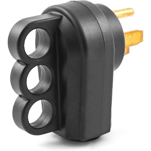 QWORK Nema 14-50P 50 Amp Male RV Replacement Plug, 125/250V Power Assembly Plug With Handle For Camper Trailer
