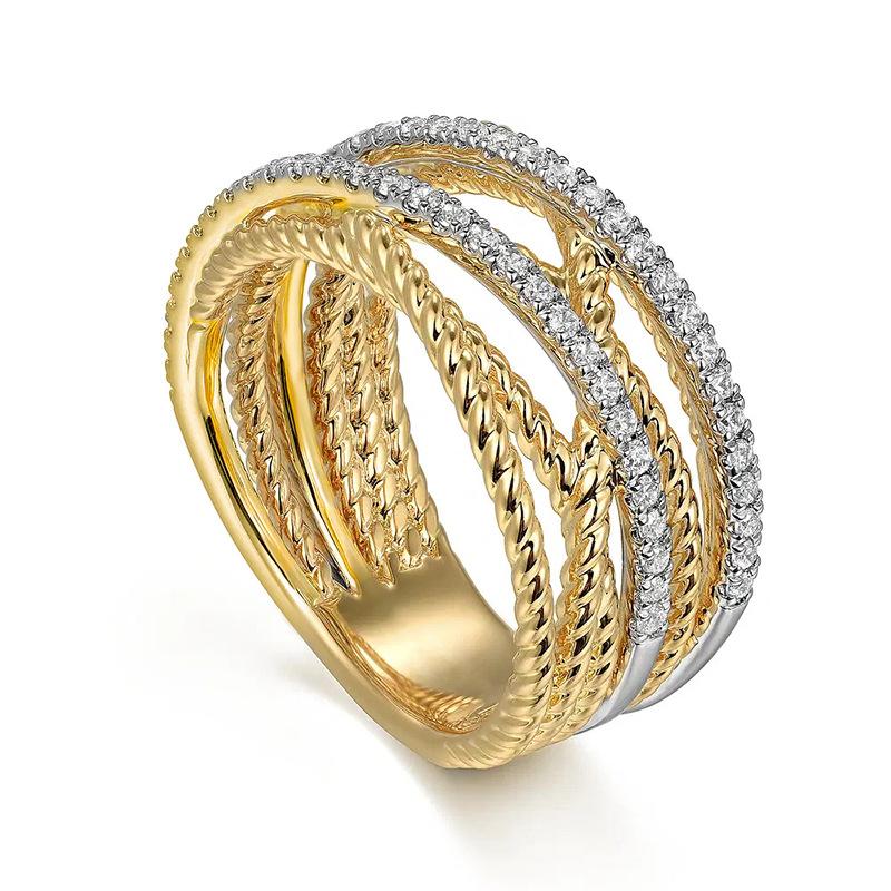 Classic Copper Alloy Zircon Ring Ladies Jewelry Wedding Promise Party Gift