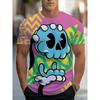 T-shirt da uomo a maniche corte con girocollo e stampa 3D, taglie forti, T-shirt casual estiva