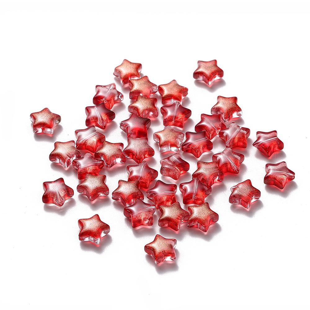 30Pcs 8/9mm AB Color Five-pointed Star Beads Czech Glass Loose Spacer Beads for Jewelry Making Hairpin Handmade DIY Accessories