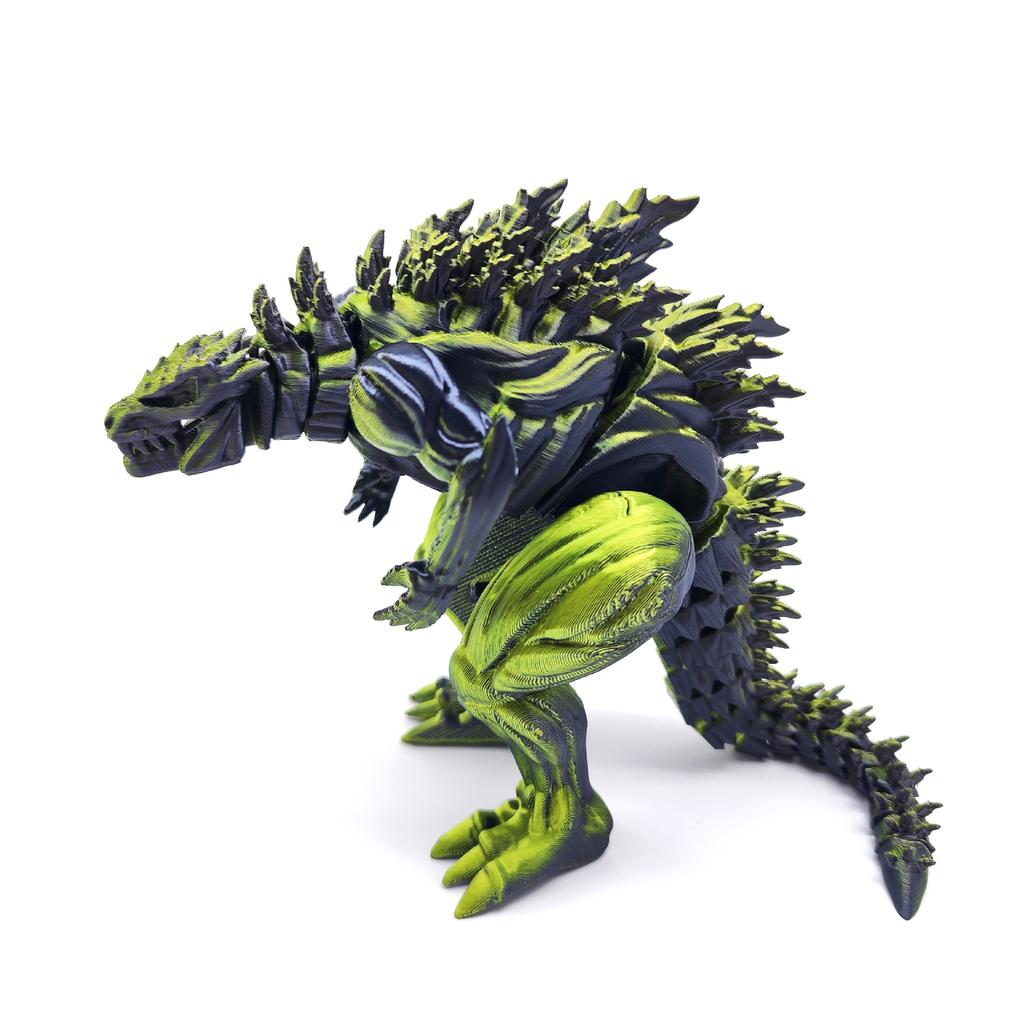 3D Printed Muscle Godzilla Dinosaur Joint Movable Creative Model Figurine for Boys As A Gift Decoration