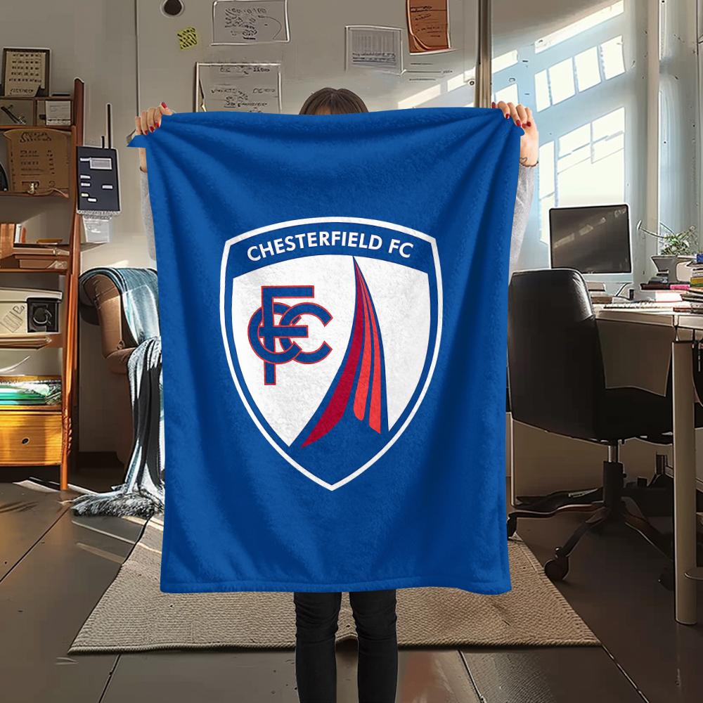 1pz Coperta in Flanella con Stampa Chesterfield F.C.C, Alta Qualità per Tutte le Stagioni, Arredamento per la Casa, Calore e Comfort, Perfetta per Regali di Natale