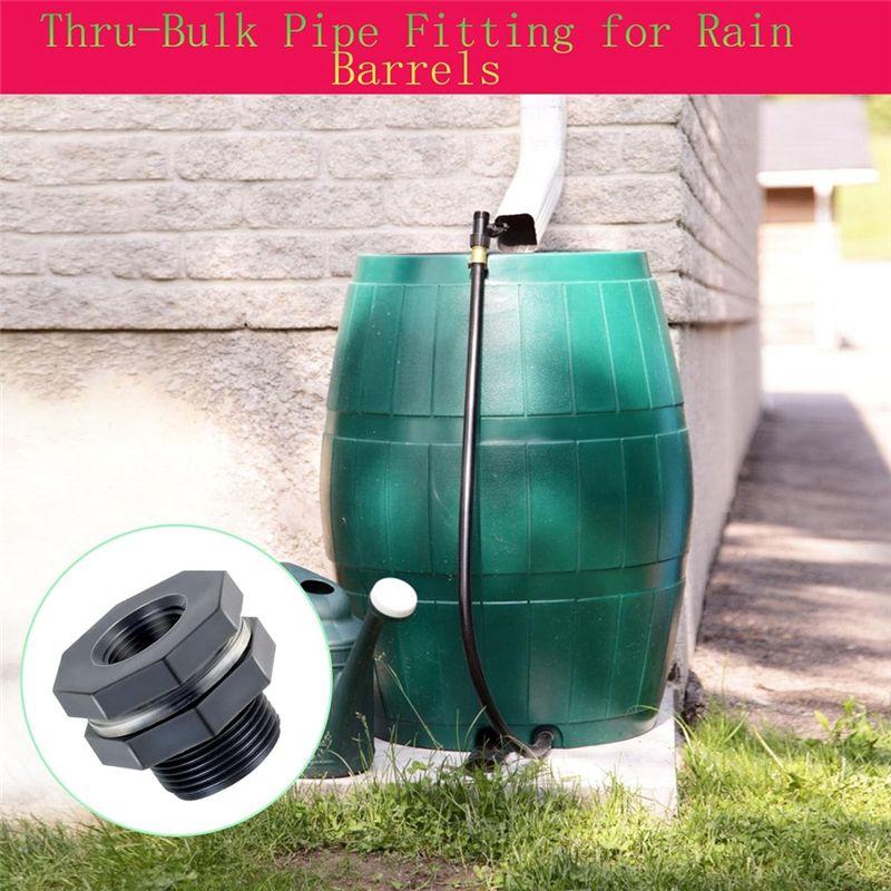 M-Modern-1Set Garden Hose Adapter With Clamp Kit Water Tank Connector Thru-Bulk Pipe Fitting