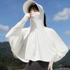 UPF50+ Anti-UV Black Sun Protection Shawl for Women, Breathable Ice Silk, Cooling Loose Fit.