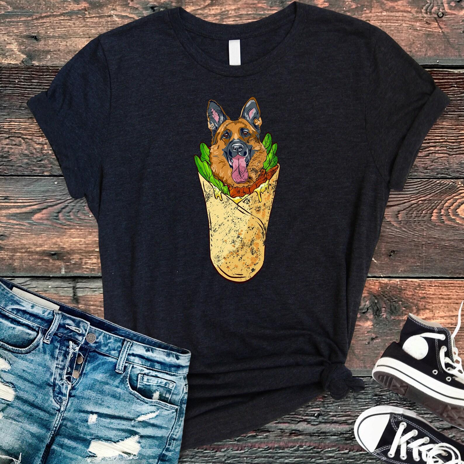 Dogs Burrito T-Shirt - Animal Mexican Food Lover Funny German Shepherd 3XL