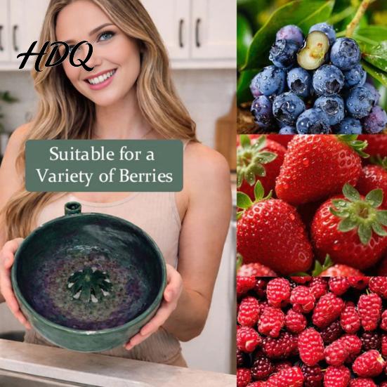 Produce Washing Basin Berry Swirl Bowl with Drain Holes 3D Printed Vortex Fruit Cleaning Spinner Rinse Bowl Self Rinsing for Kitchen Countertop