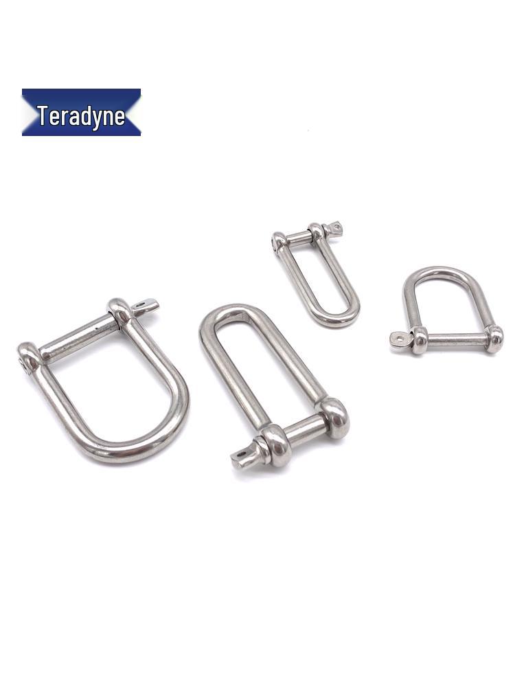 Stainless Steel Wide-Mouth U-Shaped Detachable Shackle Hook Keyring