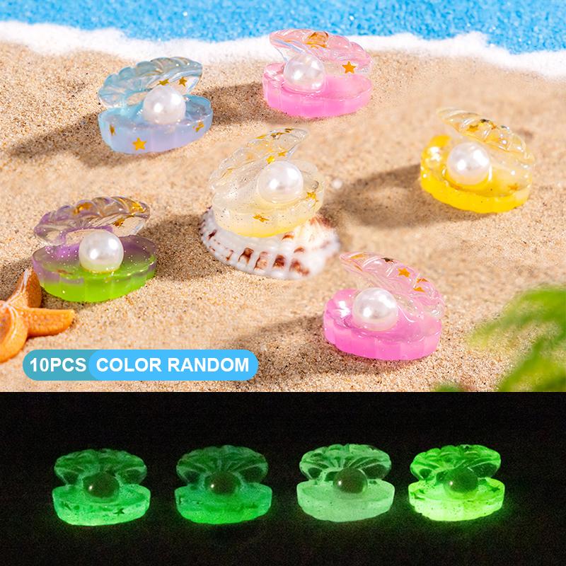 10 Stücke Cartoon Niedlichen Mini Leuchtenden Leucht Regenbogen Gradienten Shell Micro Landschaft Ornament Diy Home Dekoration Zubehör Geschenke