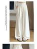 Damen High Waist Blaue Milch Puff Hose - Sommer 2026 Schlankmachende Weiter Bein mit Eis-Drapierung