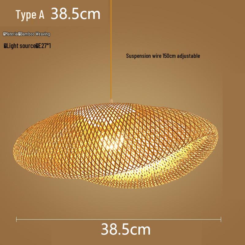 Bamboo Zen Pendant Light: Artistic Bamboo Weave Lantern for Tea Rooms and Tables