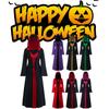 Lady Witch Halloween Hooded Loose Skirt V Neck Long Sleeves Costume Performance