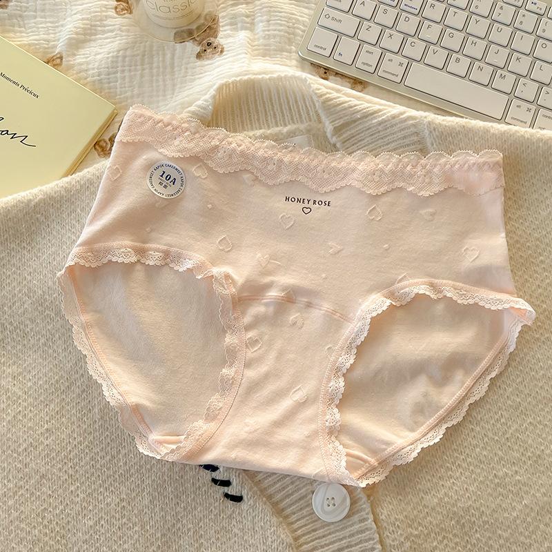 Ladies Spring and Autumn Pure Cotton 10A Bacteriostatic Extended Crotch Mid Waist Triangle Briefs