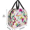 Colorful Abstract 80s Style Portable Lunch Bag For Women Men Insulated Cooler Tote Bag Reusable Lunch Box For Travel Picnic Work