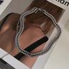 European and American Cold Wind Collarbone Chain Niche Titanium Steel Thick Chain Necklace Ins Trendy Hip Hop Neck Chain Accessories