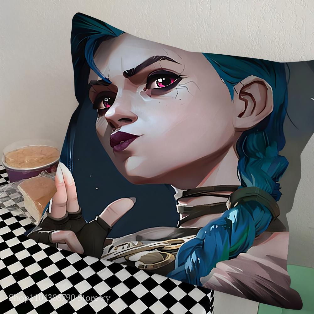1Pc Cartoon A-Arcane 2 Vi J-Jinx Ekko Pillow Bedroom Sofa Leisure Comfort Cushion Car Living Room Home Decoration