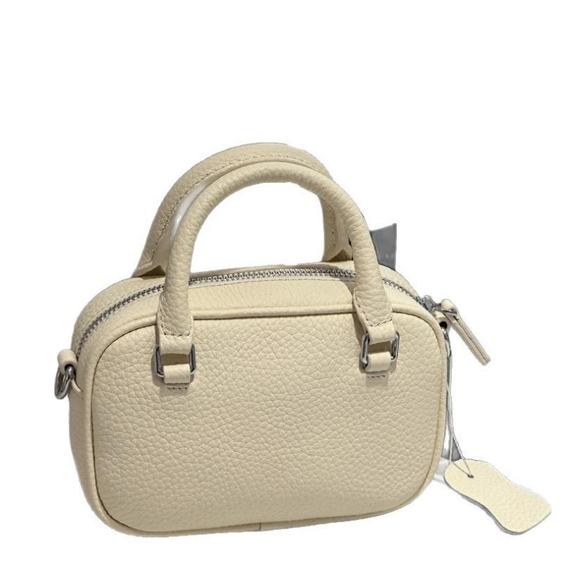 Bowlingtas, Boston Echte Leren Handtas, Niche Enkelvoudige Schouder Crossbody Tas