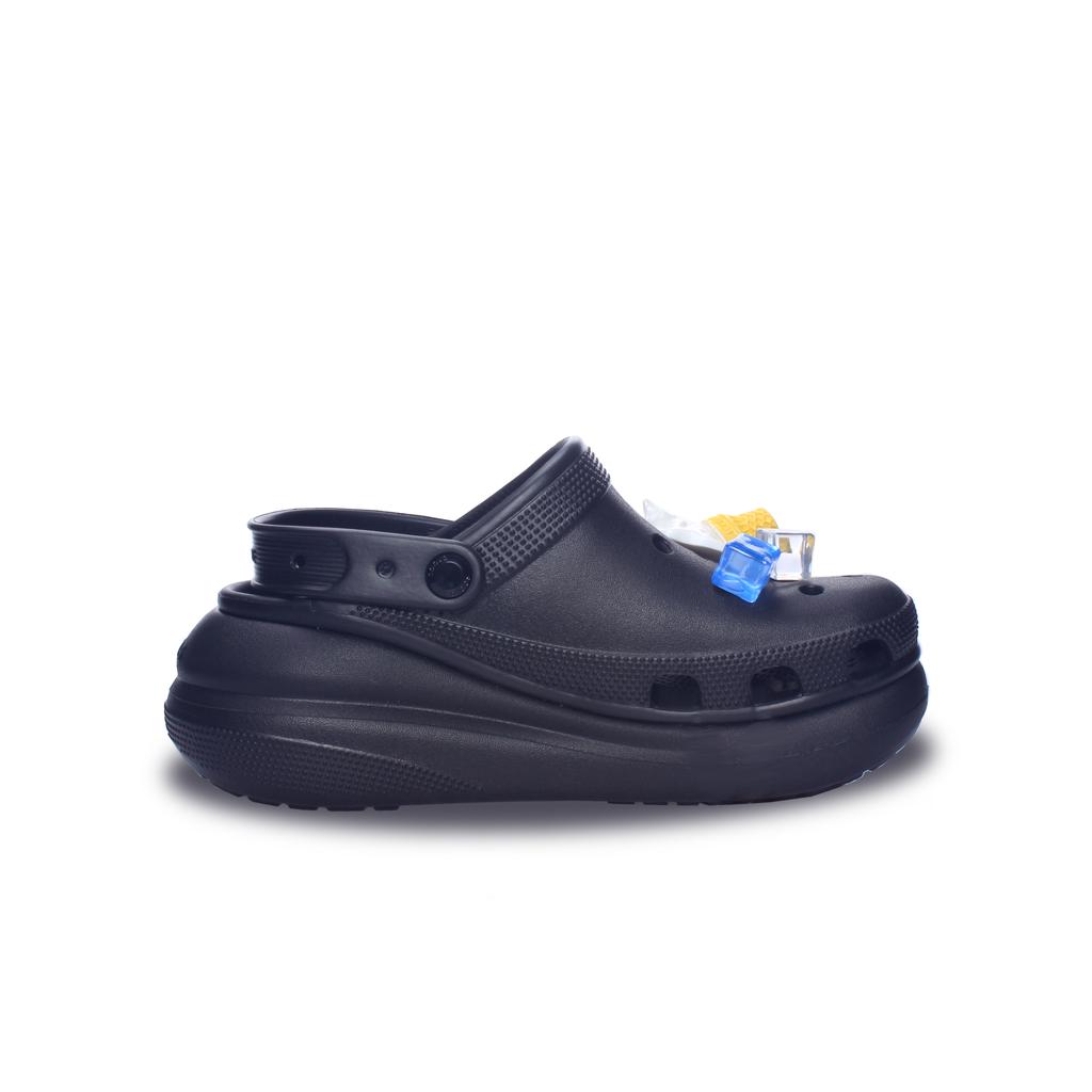Crocs Crush Clog EVA Classic Crush Ice Cream Pour Casual Temperament Hole Shoes Unisex Black