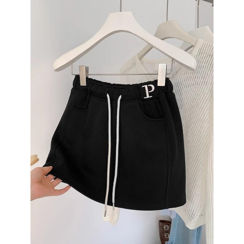 Grey short sports guard culottes women's spring new high-waisted anti-light shorts hip-wrapped A-shaped skirt