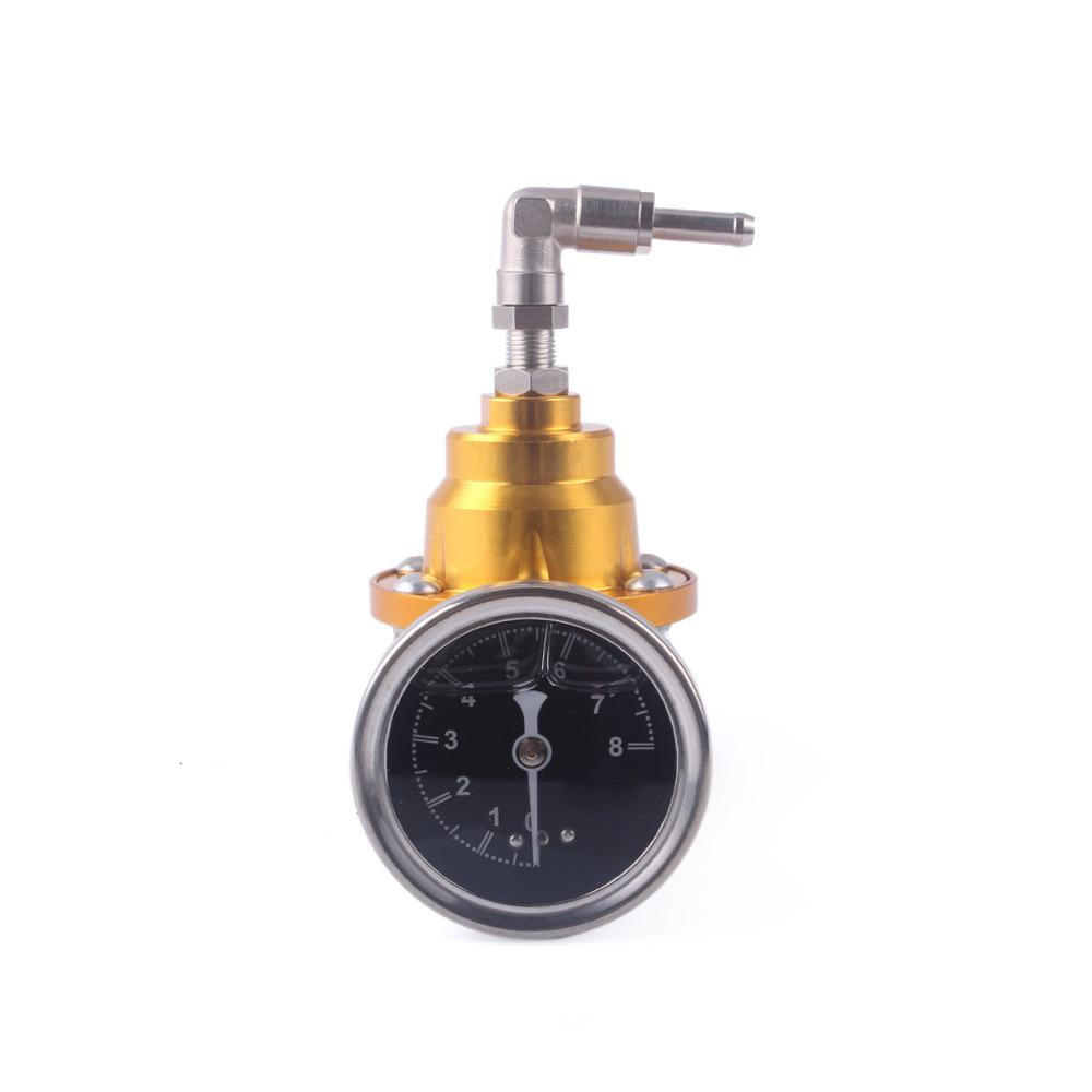 Car Modification Adjustable Aluminum Fuel Pressure Regulator Booster with Pressure Gauge