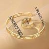 Two-piece Bracelet Ring Set Swastika Paper Hollow Fashion Simple Temperament Amazon Hot Sale Set