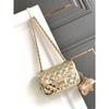 Goldstern Tasche Lackleder Kleine Quadratische Tasche Damen Tofutasche Premium Silber Rhombus Schulterketten Tasche Damen