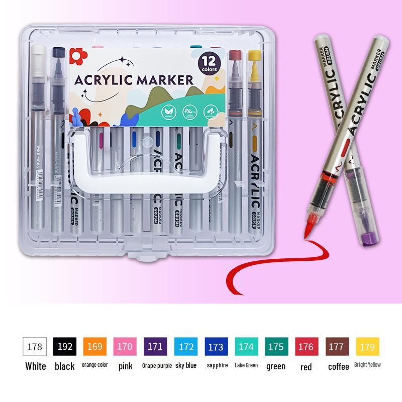Soft Tip Liquid Ink Acrylic Marker Set - Fade-Resistant, Opaque Colors for DIY Art and Hand-Painted Coloring