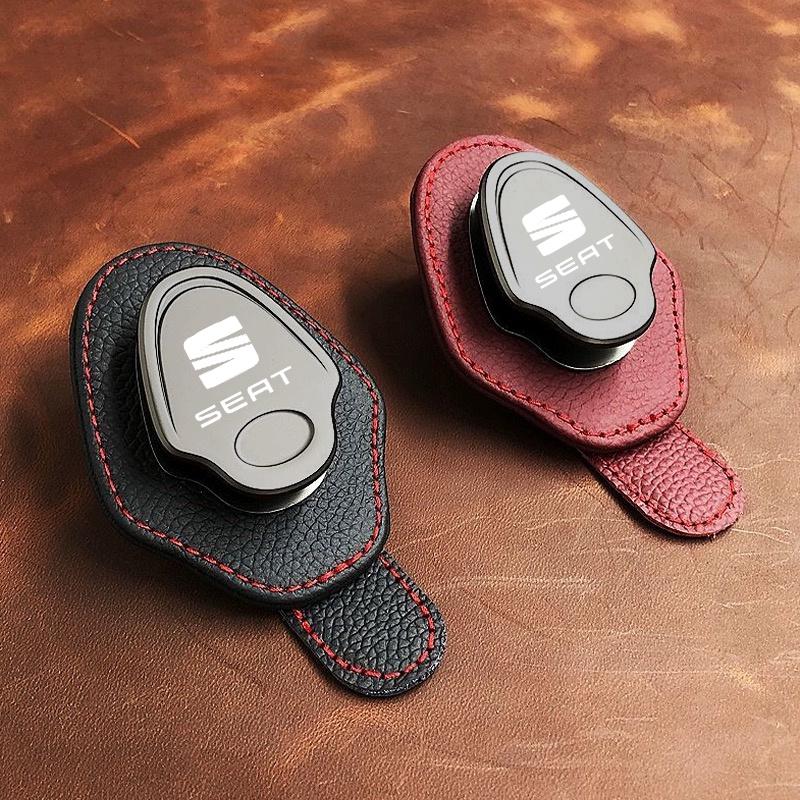 Mszh8 Car Sun Visor Glasses Holder Sunglasses Card Clip For Seat Leon 5F Mk3 Ibiza Tarraco Arona Ateca Alhambra Interior Accessories
