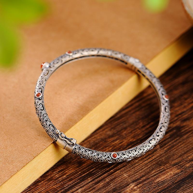 

Этнический стиль винтажный классический браслет из ювелирного турмалина южного красного цвета для женщин изящные ажурные браслеты для вечеринки