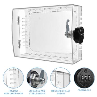 Clear Large Thermostat Box Cover with Password Lock High Strength Easy To Install AC Lock Box Cover Thermostat Protector