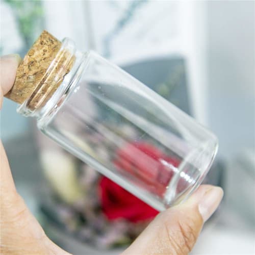 50ml clear glass bottles with cork stoppers, size 37 x 70mm, suitable for sauce tanks, pendant bottles, decorative bottles - 4 pieces